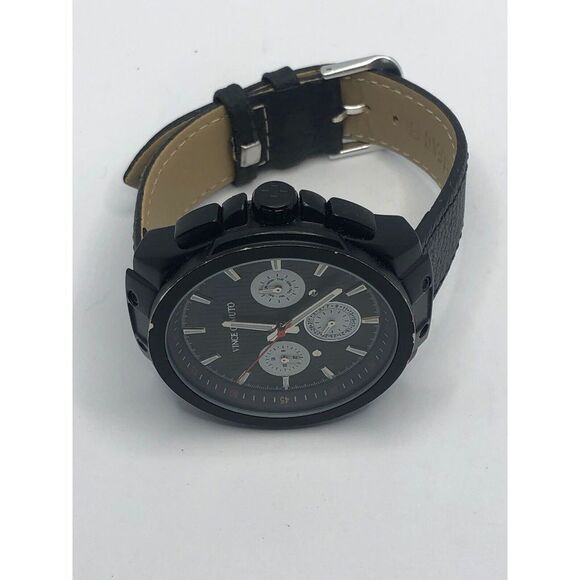 Vince Camuto Unisex Black Leather Digital Black Dial Quartz Genuine Watch OP199 - Picture 7 of 9